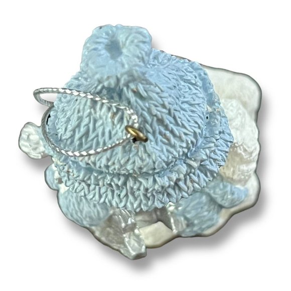 Snow Buddies Sleddin Vintage 3" Ornament By Encore #8527594212 Blue & White - Picture 6 of 9